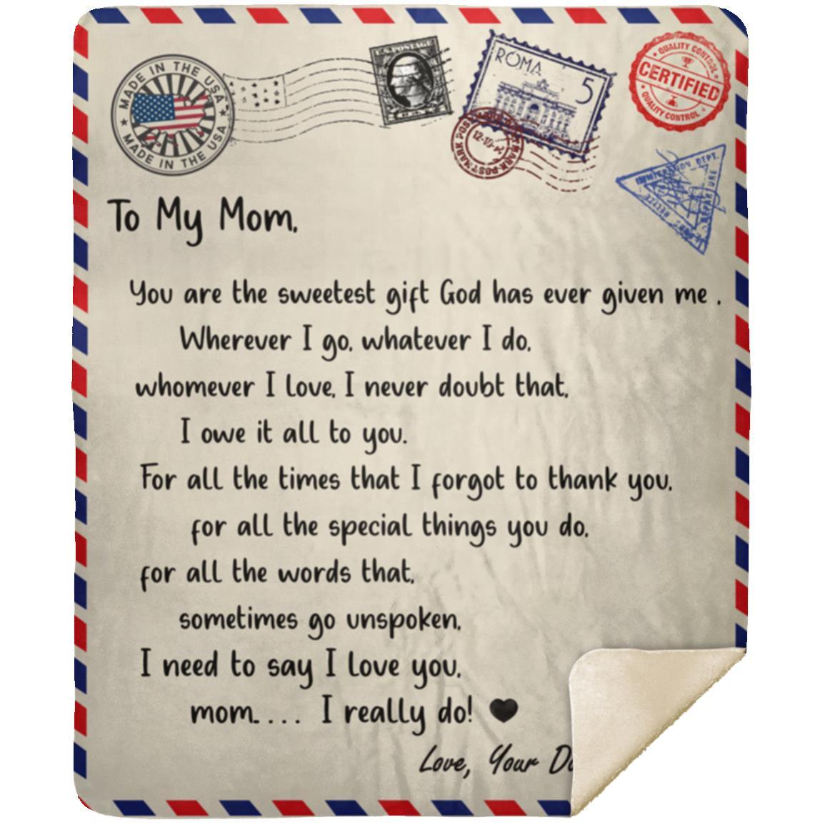 To My Mom - You Are The Sweetest l Premium Plush Blanket